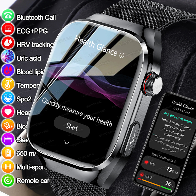 2025New マイクロ身体検査スマートウォッチ男性尿酸体脂肪 5 臓器健康腕時計 Bluetooth 通話 SmartBracelet