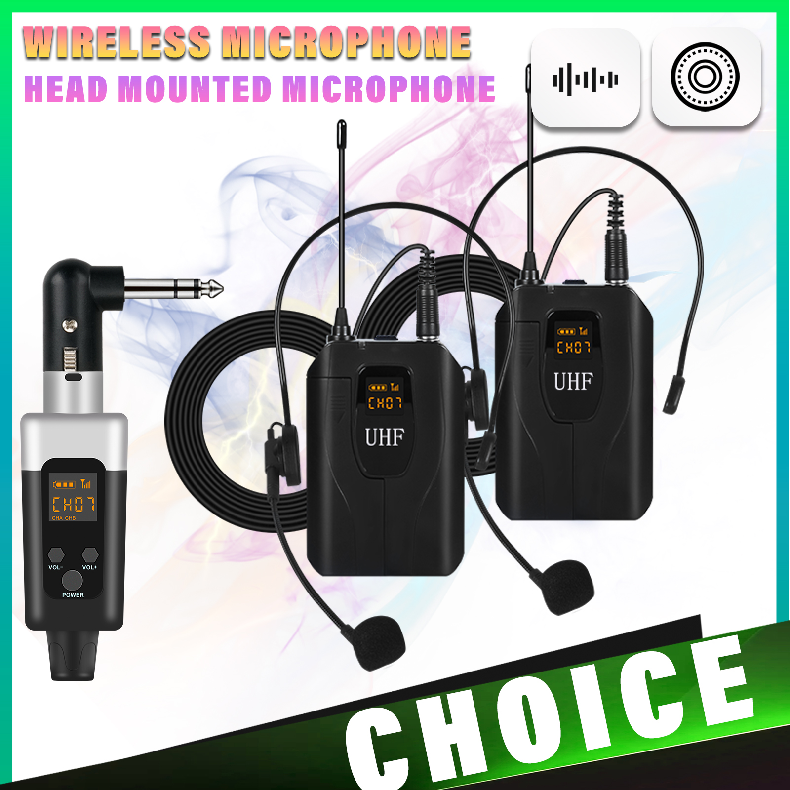 3XLR インターフェイスヘッドバンドウエストバッグマイクライブパフォーマンスとレコーディング用プロフェッショナルオーディオ機器