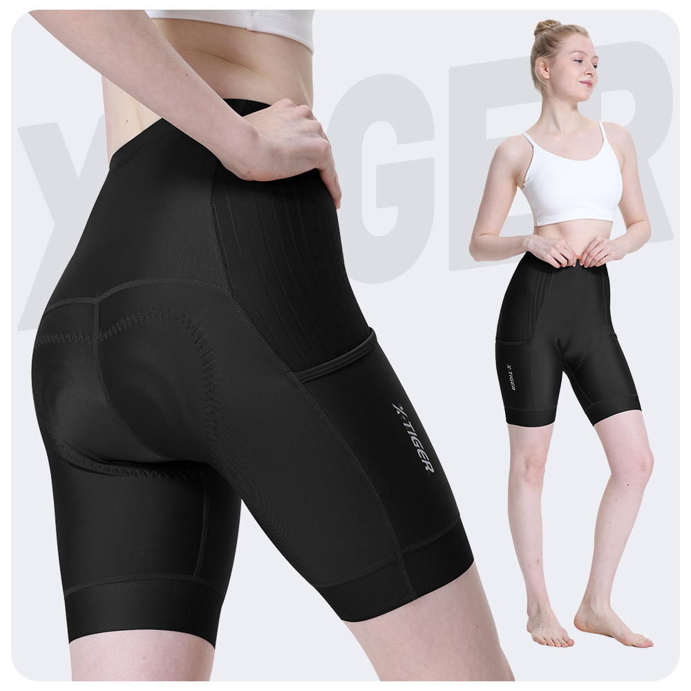 X-TIGER 女性サイクリングショーツ 6D ゲルパッド入り耐衝撃 MTB マウンテンバイクショーツロードレーシングバイクショーツ女性のショーツ