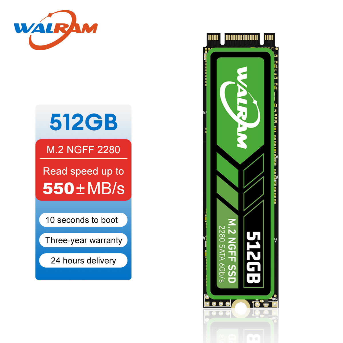 WALRAM M2 SSD 512GB SATA SSD 1TB 128GB 256GB SSD M.2 2280 NGFF ハードドライブディスク 512 GB 1 TB 内蔵ソリッドステートドライブラップトップ用