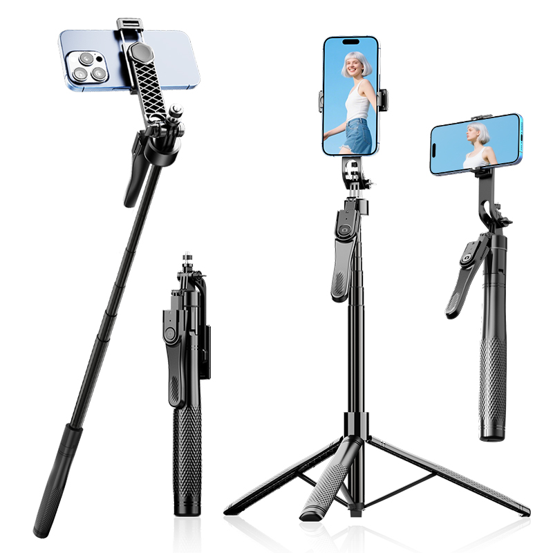 K29 ユニバーサル 2150mm ハンドヘルド Bluetooth Selfie スティック、ワイヤレスリモート携帯電話三脚スタビライザー付きライブストリーミング用