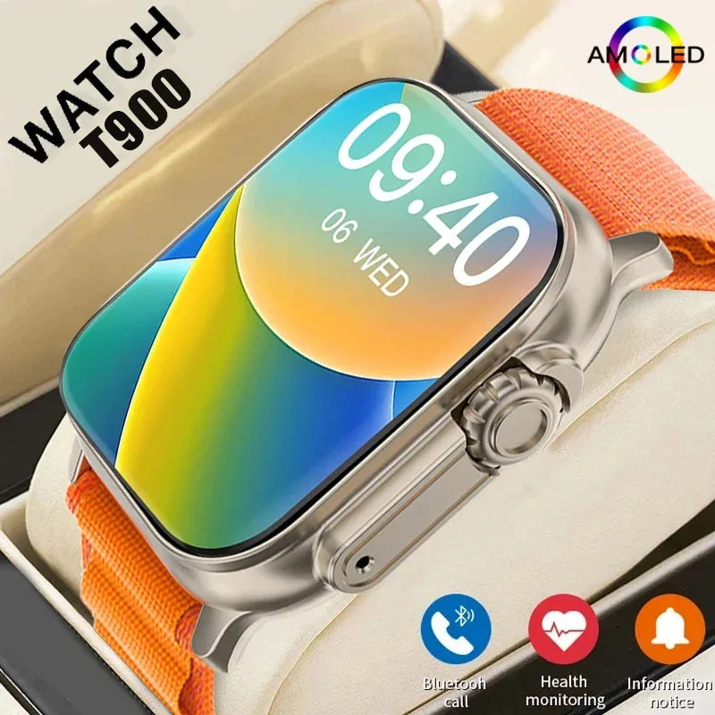 HiwatchPro T900Ultra2 スマートウォッチ Bt 通話スマートウォッチ防水心拍数モニタースポーツウォッチ Android IOS 男性女性