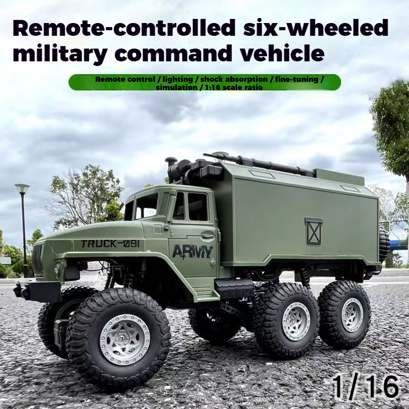 6WD RC 軍用トラック/オフロード リモート コントロール軍用トラック、オイル タンク/貨物アクセサリー、2.4 GHz リモート コントロールおもちゃの車両