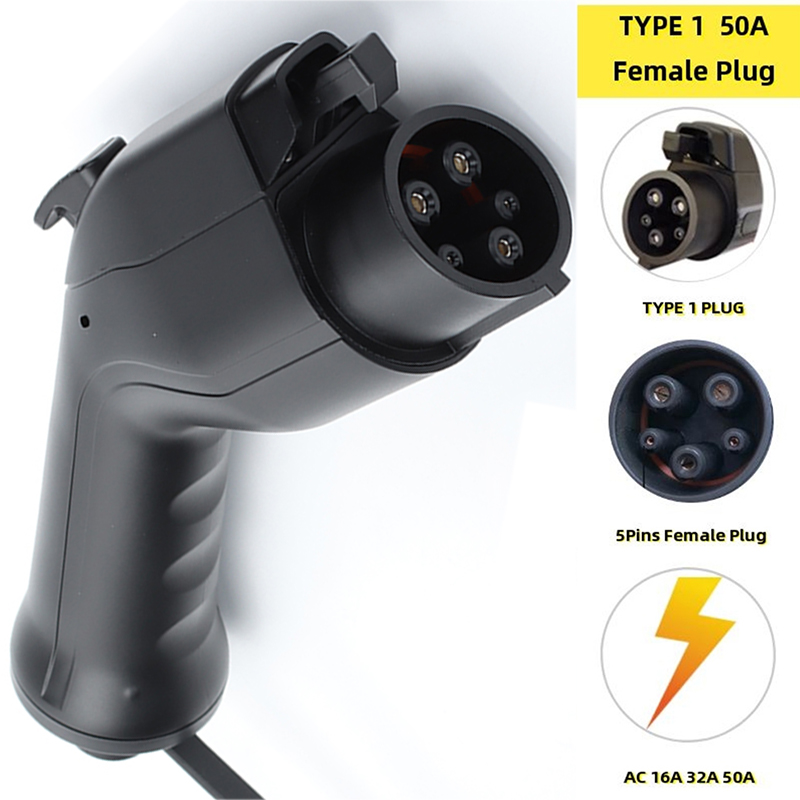 Type1 プラグ EV 充電器アダプタ J1772 メスプラグ 16A 32A 50A AC 電気自動車車両充電ステーション充電器コネクタ 5 ピン