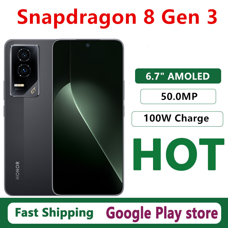オリジナル名誉 GT 携帯電話 OTA 6.7 "AMOLED 120HZ 100W 充電 50.0MP カメラ 5300mAh バッテリー Snapdragon 8 Gen 3 Android 15.0