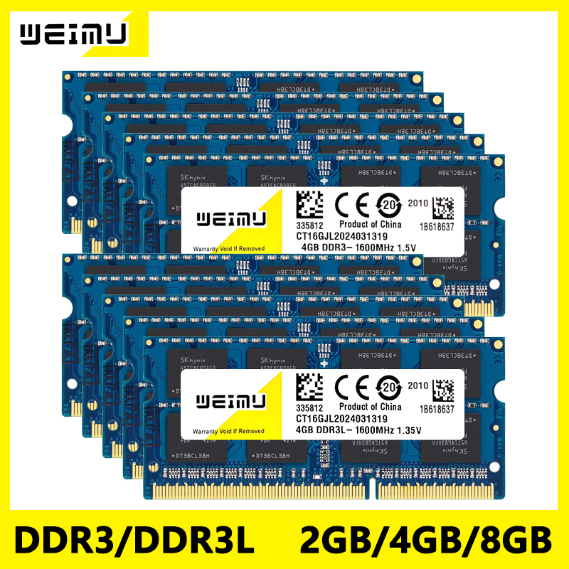 10個入り DDR3 DDR3L 2GB 4GB 8GB ノートパソコン用メモリ RAM PC3 1.5V 1333 1600 1866Mhz PC3L 1.35V 8500 10600 12800 Non-ECC Sodimm メモリ RAM
