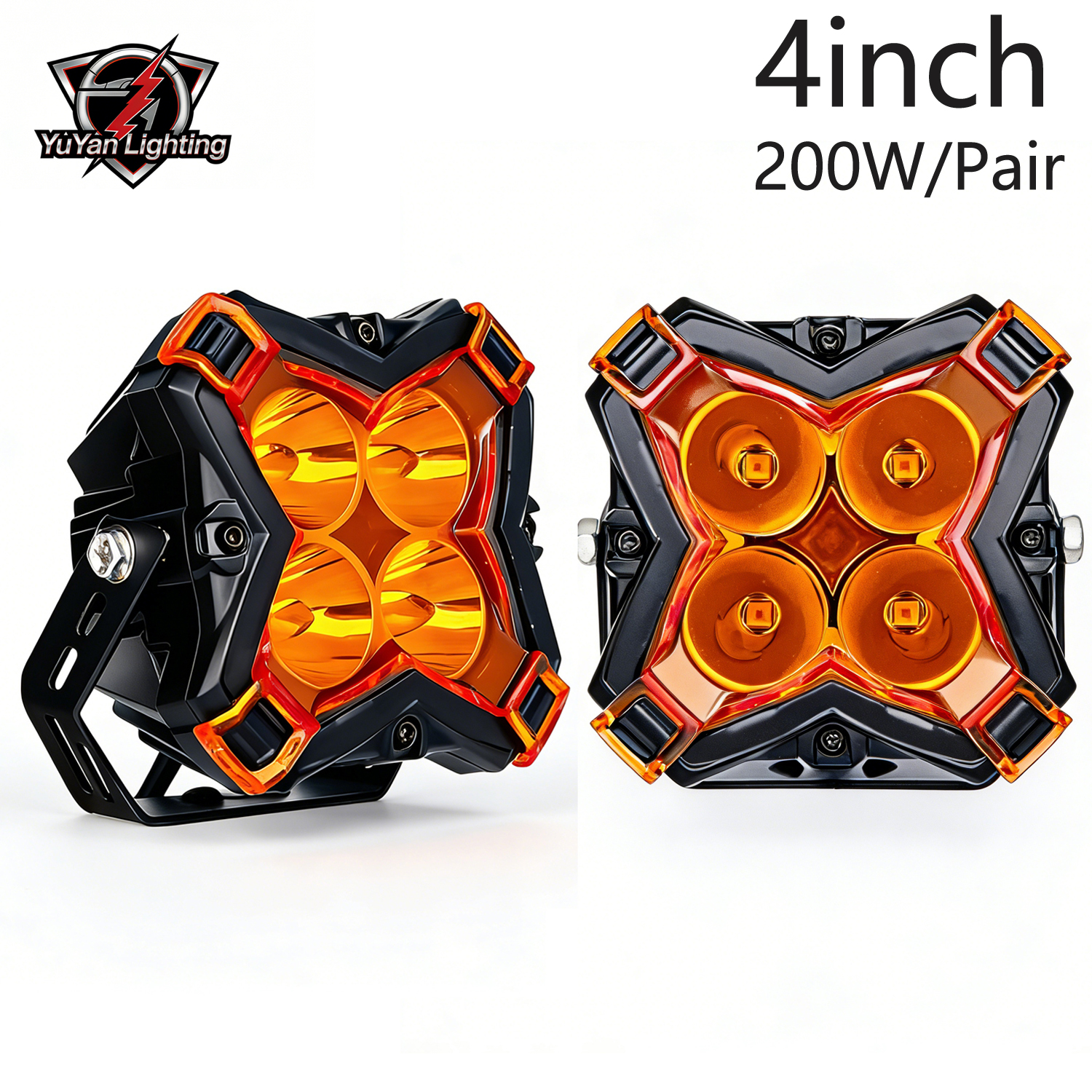 2 個 4LED 車作業ライト DRL 付き 12V 24V 超高輝度防水オフロードスポットライト補助運転ヘッドライト 4x4 トラック用