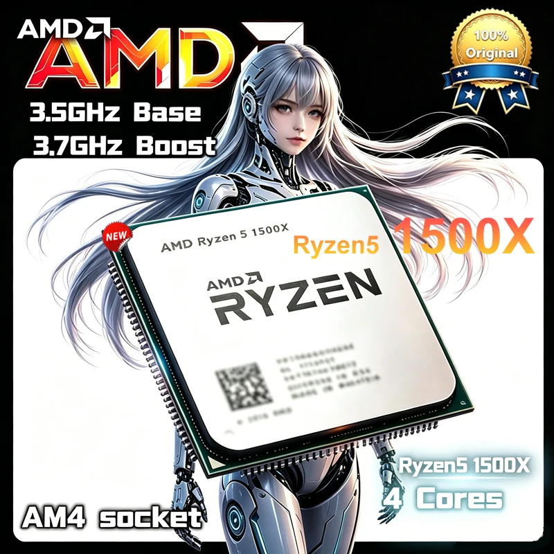 AMD Ryzen 5 1500X AMD R 5 1500X CPU 4 コア 8 スレッド 3.7 GHz ロック解除デスクトップ プロセッサ ソケット AM4 ゲーミング CPU パッケージなし