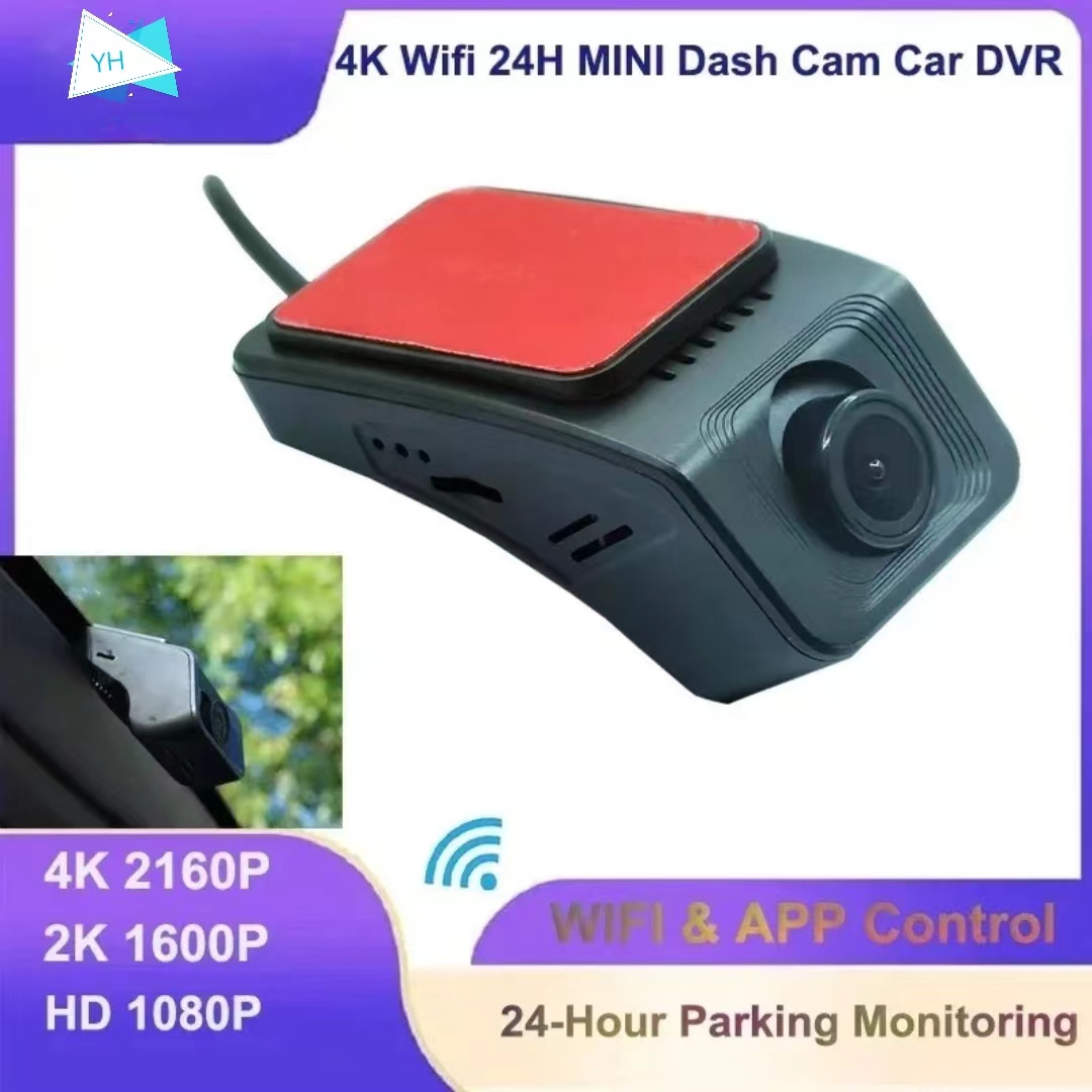 4K 2160P APP WiFi 車 DVR ダッシュカムカメラ 2K 1600P 1080P 24H 駐車モニター APP 制御車の運転ビデオレコーダー (すべての車用)