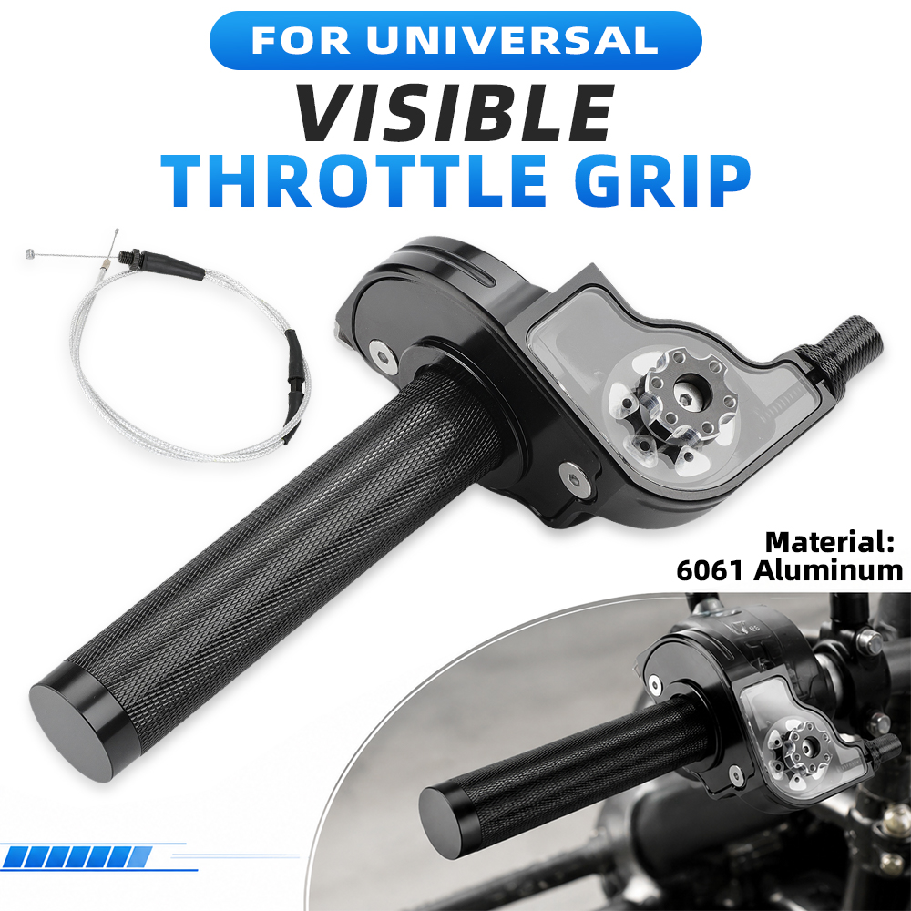 7/8 ''22 ミリメートルオートバイアクセルハンドルバースロットル可視ツイストグリップ CNC アルミユニバーサルダートピットバイク ATV カラフルな