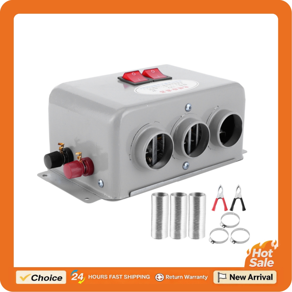 12V カーヒーター自動加温ウォーマー霜取り低騒音カーヒーター 3 穴 600W‑800W 冬高速暖房カーアクセサリー