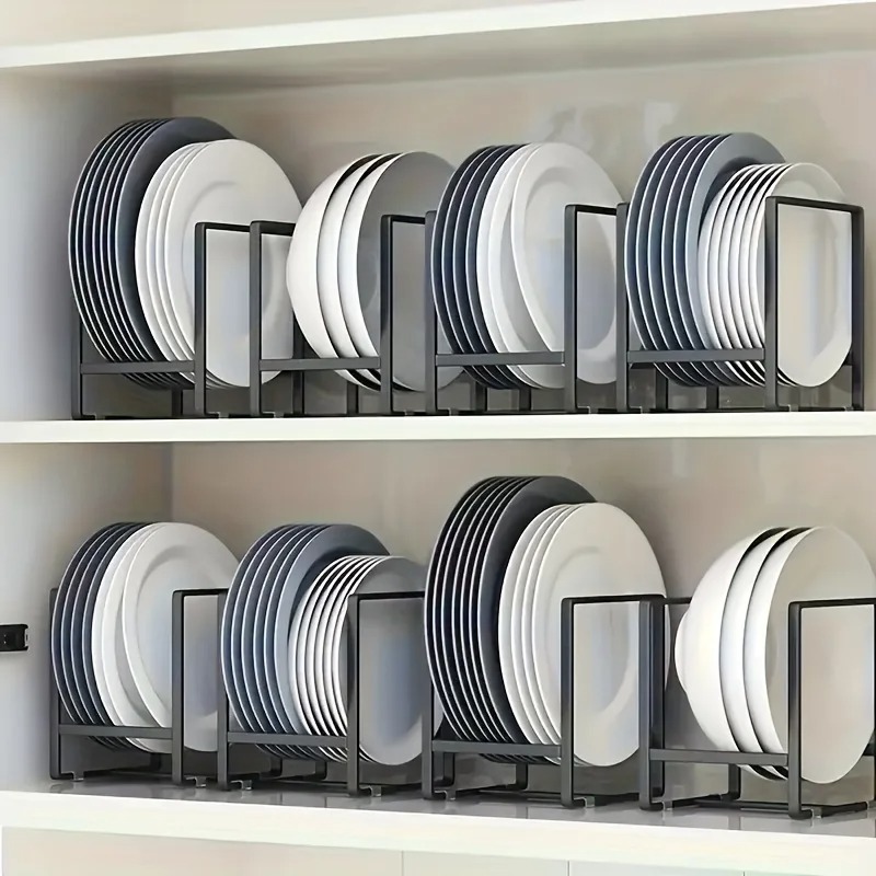 1pc キッチンキャビネットプレート収納カウンタートップディッシュラック引き出しディナープレートパーティション排水ラック層状収納ラック