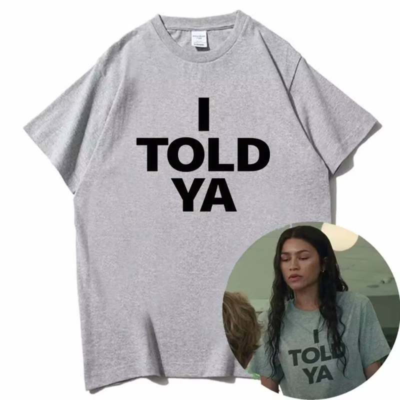 夏の熱い販売I Told YAチャレンジャー2024 Tシャツラウンドネック半袖シャツファンギフト、レディース半袖Tシャツ