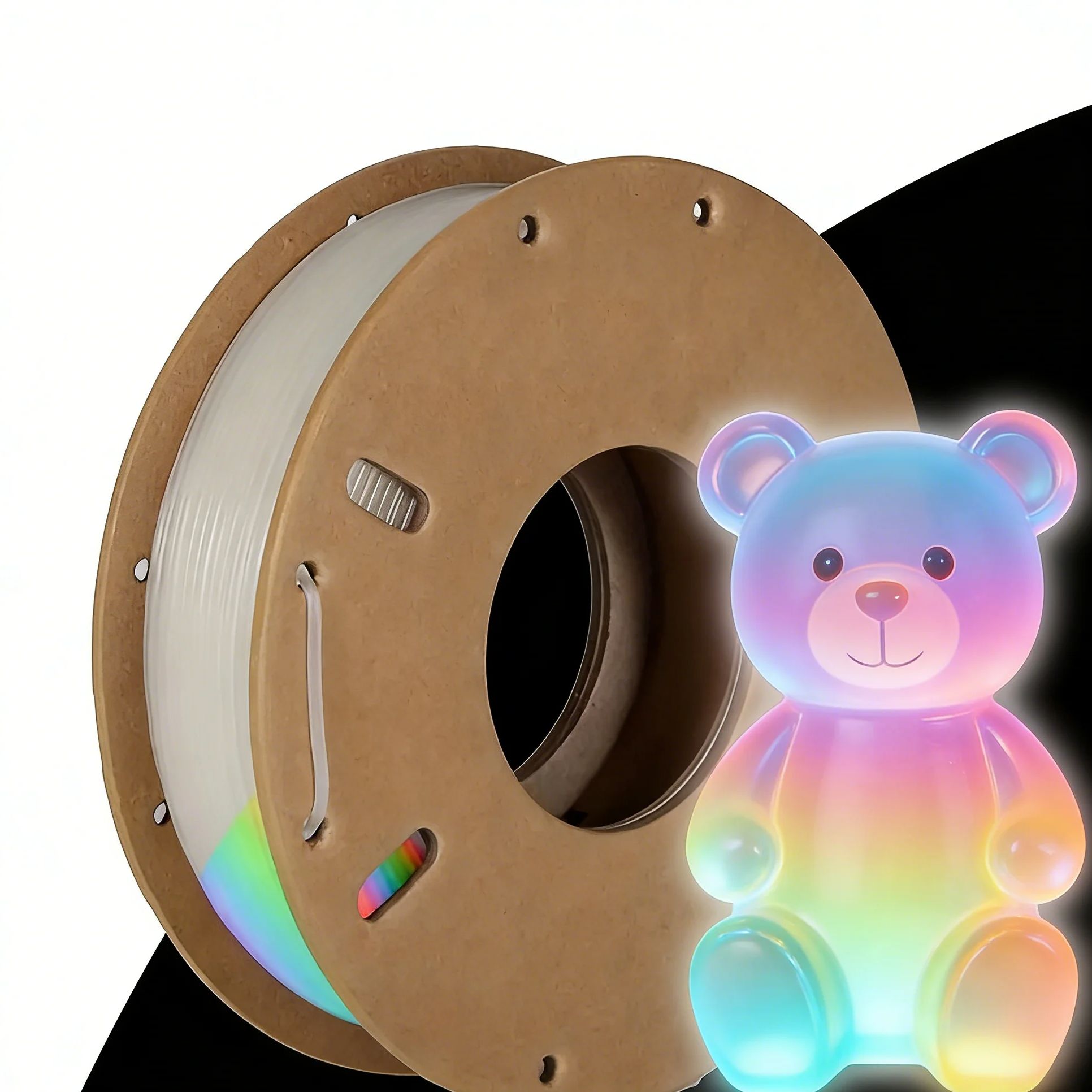 PLA グローホワイトからレインボー 1.75 ミリメートル 250 グラム Filajoy3D 3D 印刷フィラメント 250 グラム寸法精度 /- 0.03 ミリメートル徐々に色が変化