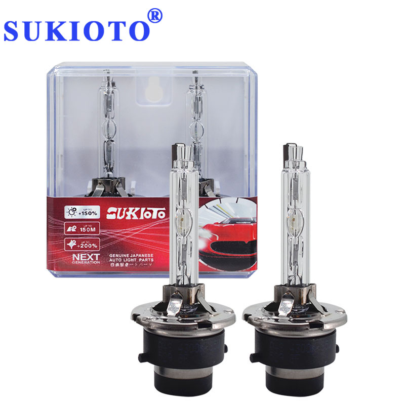 2 個 SUKIOTO 純正日本 35 ワット D2S キセノン HID ヘッドライト電球の交換 85122 P32d-2 42402 P32d-5 D4S 車のライトキセノン電球