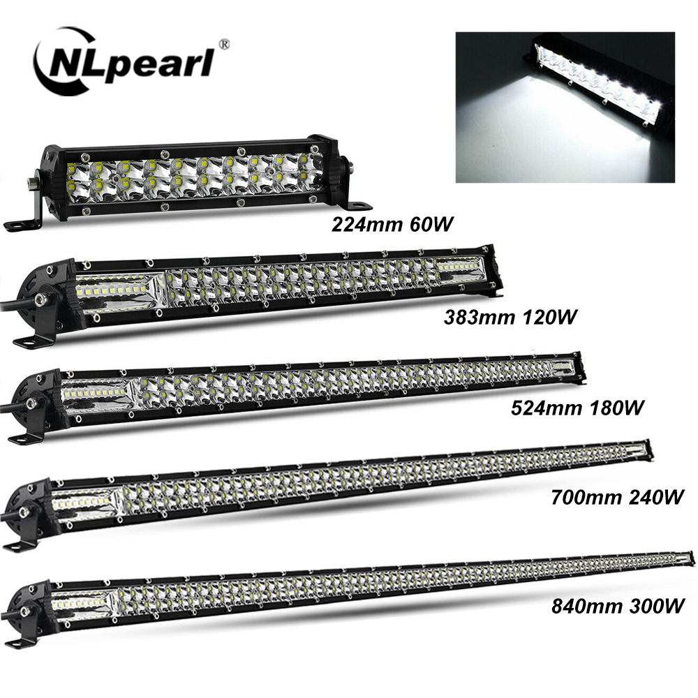 スリム 8 "20" 32" LED ライトバーオフロード 12V 24V LED ライトバー/ワークライト車コンボ 4x4 Led バージープトラック ATV SUV 12V 24V