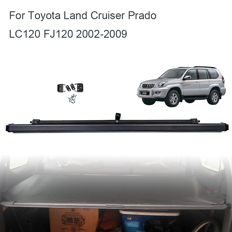 トランクカーテンカバーオーガナイザートヨタランドクルーザープラド LC120 FJ120 2002-2009 リアラックパーティションシェルターシールドシェード
