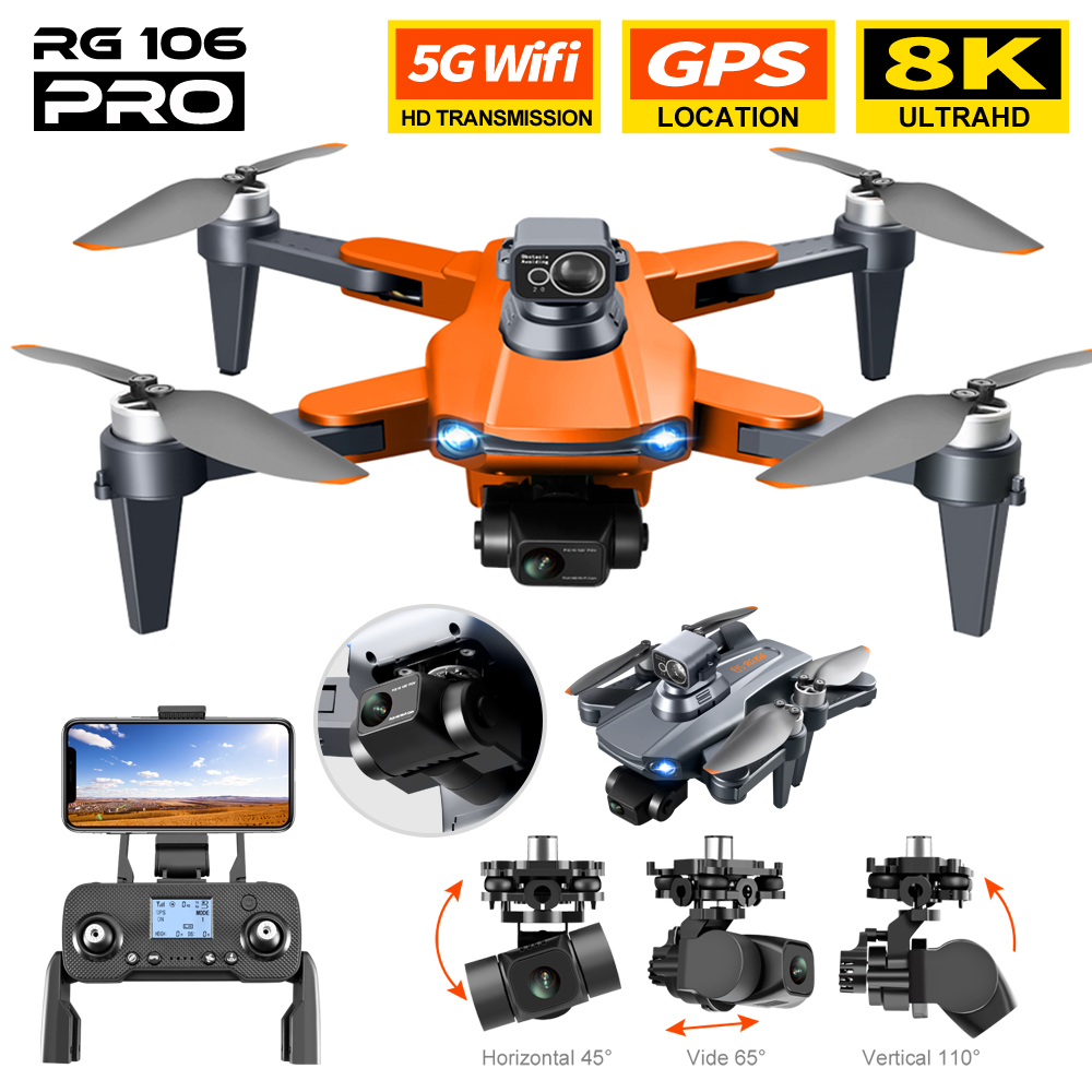 RG106 PRO Drone 8k Dual Camera Profesional GPS Drones With 3 Axis Brushless Rc Helicopter 5G WiFi Fpv Drones Quadcopter Toy