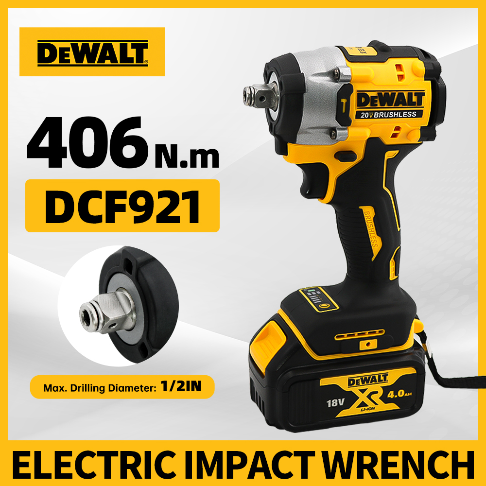 Dewalt DCF921 コードレス電動ブラシレスインパクトレンチ高トルク LED ライト 406N.m 軽量プロフェッショナル電動工具