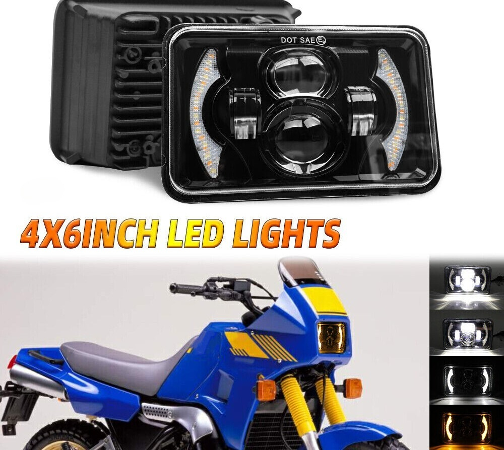 1 個オートバイ 4 × 6 "9-30 V 45 ワット LED ヘッドライト LED ヘッドライトハロープロジェクター Hi-Lo シールドビーム DRL ヤマハ TW200 DT 125 RE