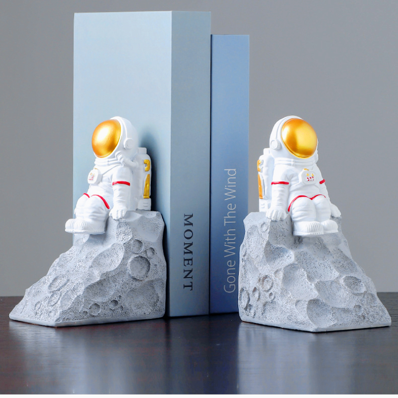 最小限クリエイティブ宇宙飛行士ブックエンドキャラクターブックホルダークリップ玄関本棚オフィスデスクトップ装飾