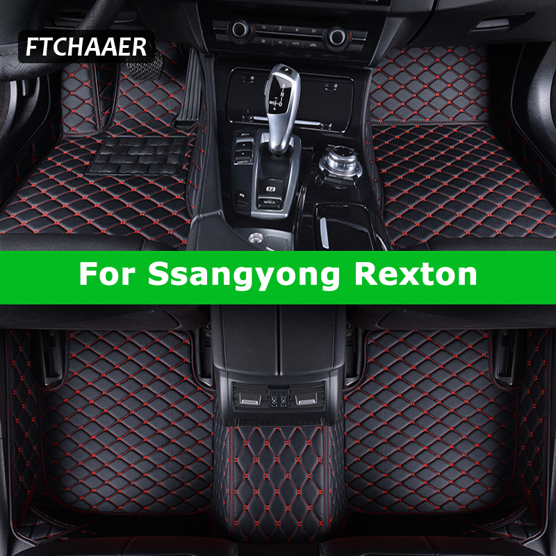 FTCHAAER カスタム車のフロアマット双竜レクストン Rexton-W 自動車カーペット Foot Coche Accessorie