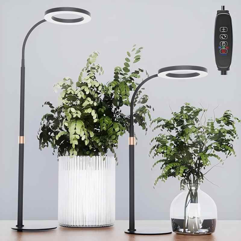 屋内植物用成長ライト、スタンド付きフルスペクトルLED背の高い成長ライト、タイマー付き3色モードスタンディングフロアプラントランプ