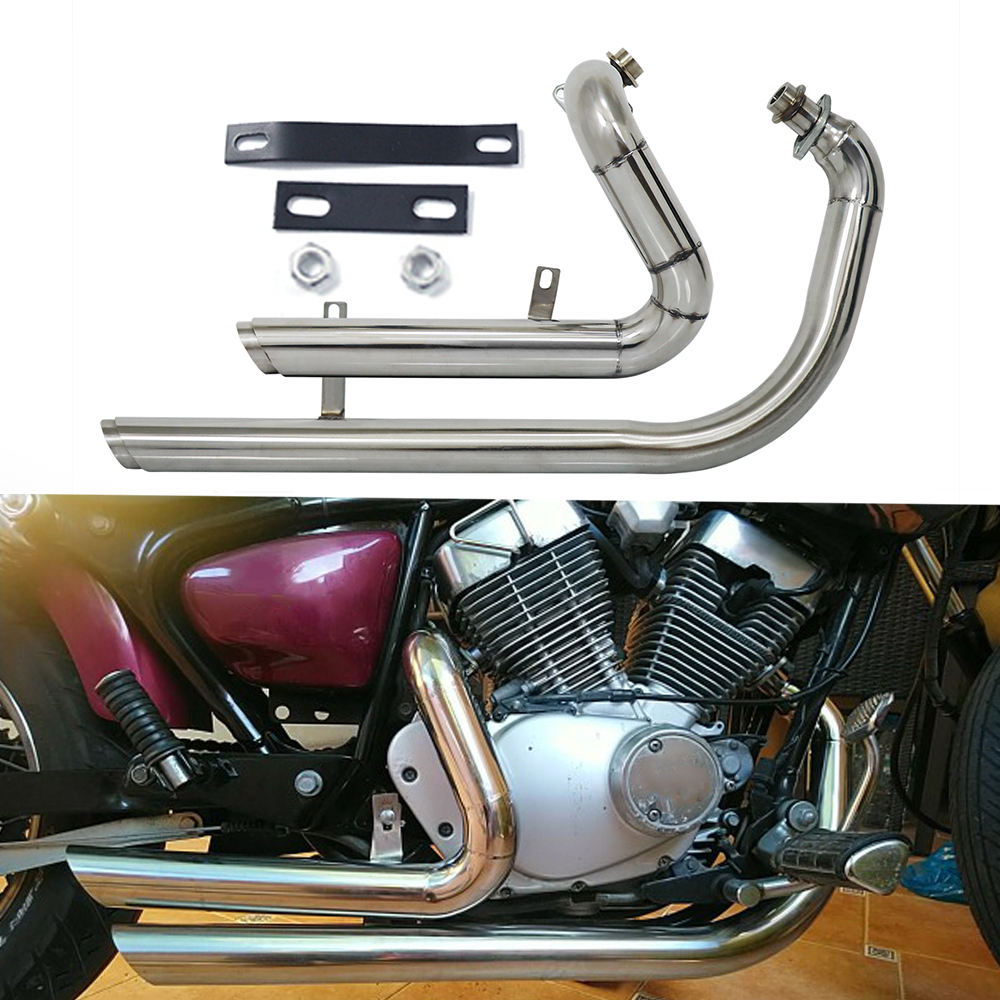 ヤマハビラーゴ 250 XV125 XV 125 XV250 XV 250 オートバイスラッシュカットフルエキゾーストシステムパイプとマフラーサイレンサー