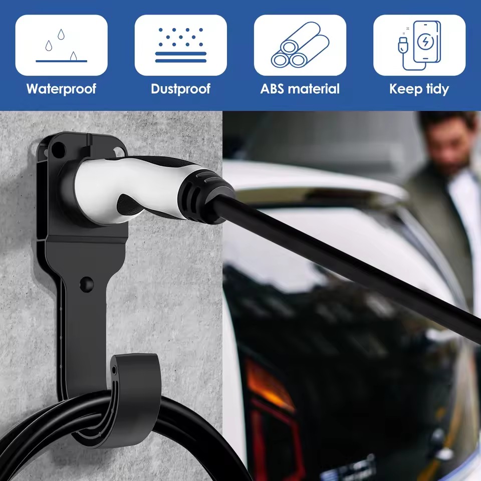 電気自動車充電器ケーブルホルダーベースフック付きタイプ 2 充電ケーブル充電プラグ追加保護ブラケット強力で耐久性のある