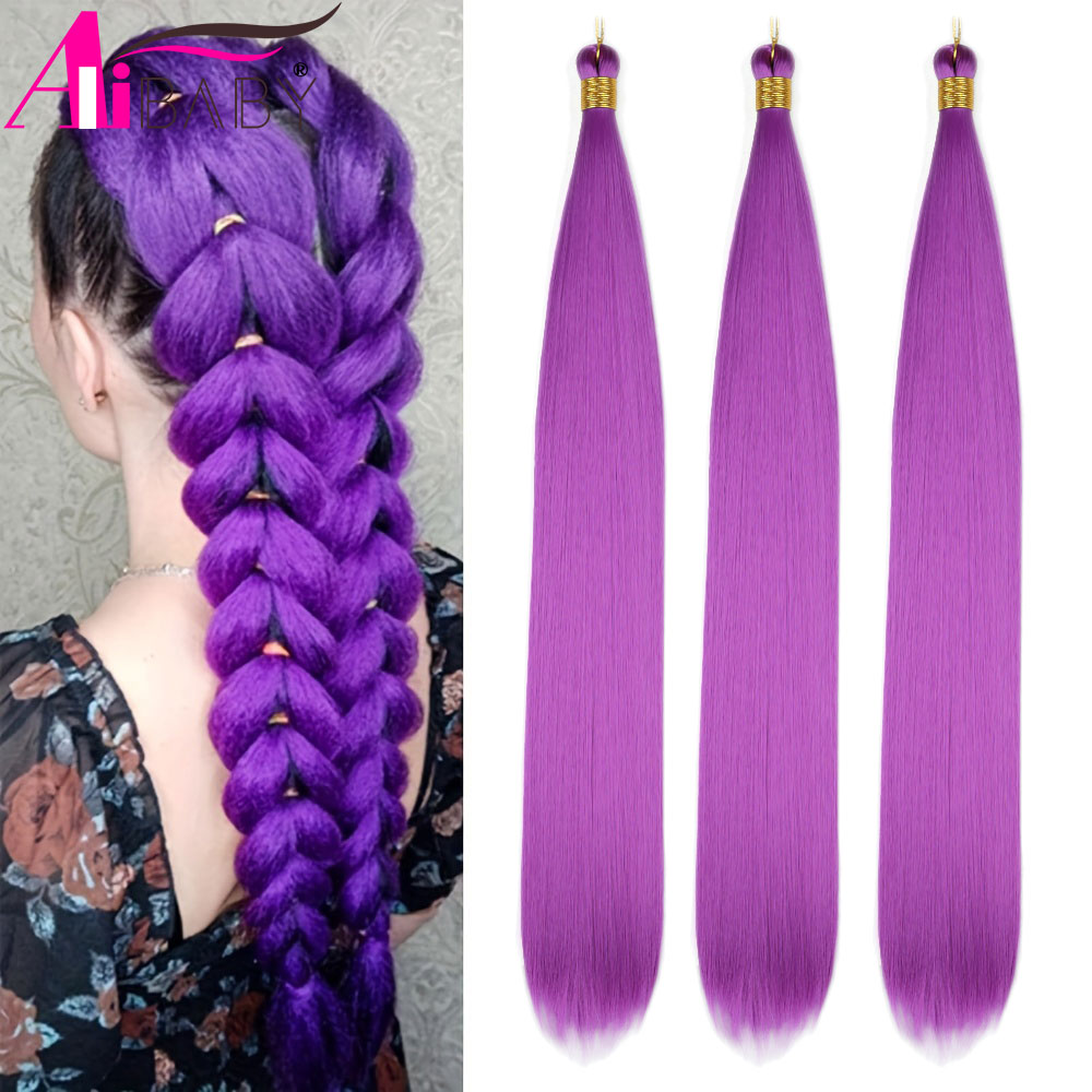 合成アリエルストレート 28 インチポニーヘアバンドルかぎ針編み三つ編み編組ヘアオンブルブロンドブラウンかぎ針編みヘアエクステンション