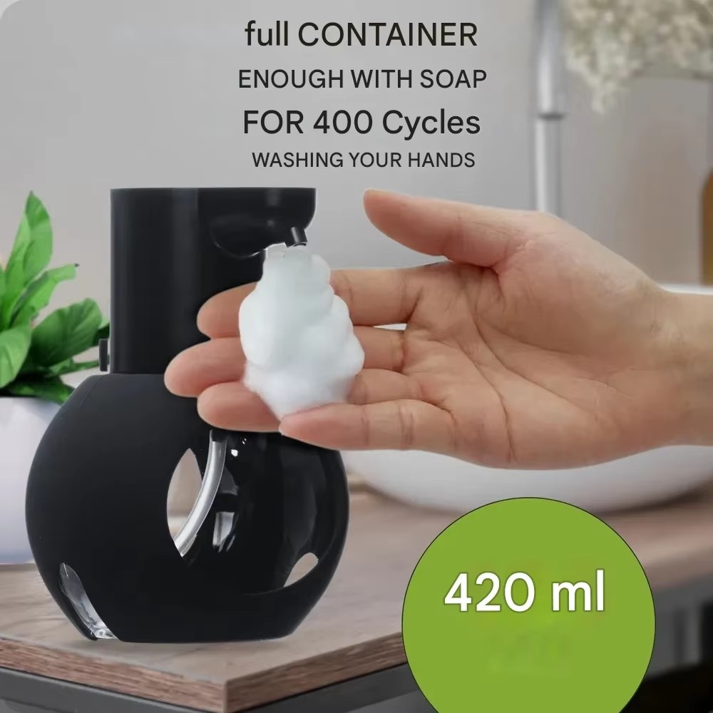 2025 自動ソープディスペンサー 420 ミリリットル泡ディスペンサータッチレスセンサー洗浄ハンドデバイス USB 充電壁掛け