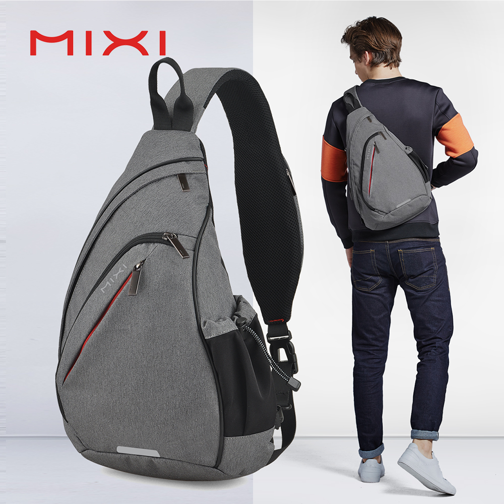 Mixi 男性ワンショルダーバックパック女性スリングバッグクロスボディ USB ボーイズサイクリングスポーツ旅行多用途ファッションバッグ学生学校