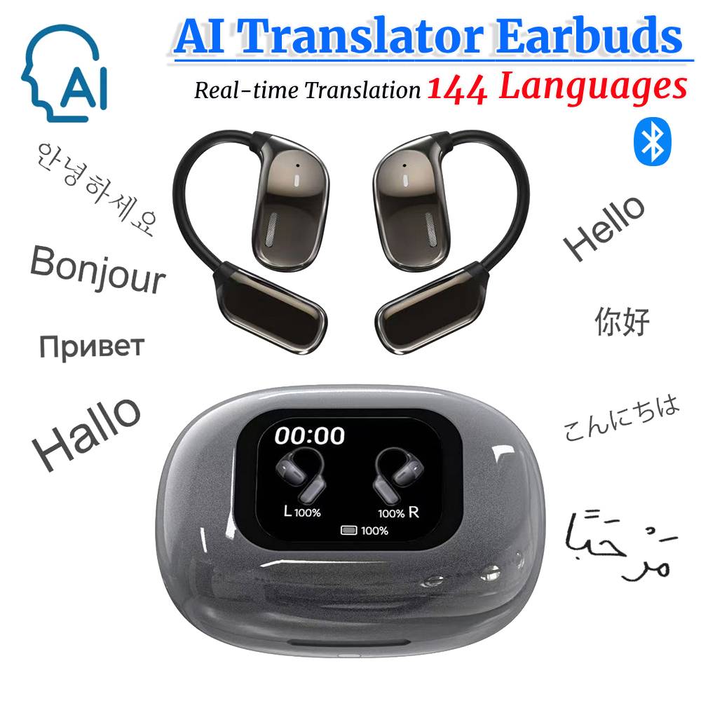 144 言語翻訳 Bluetooth イヤホン AI リアルタイム翻訳イヤフォンワイヤレスヘッドフォン翻訳イヤフォン