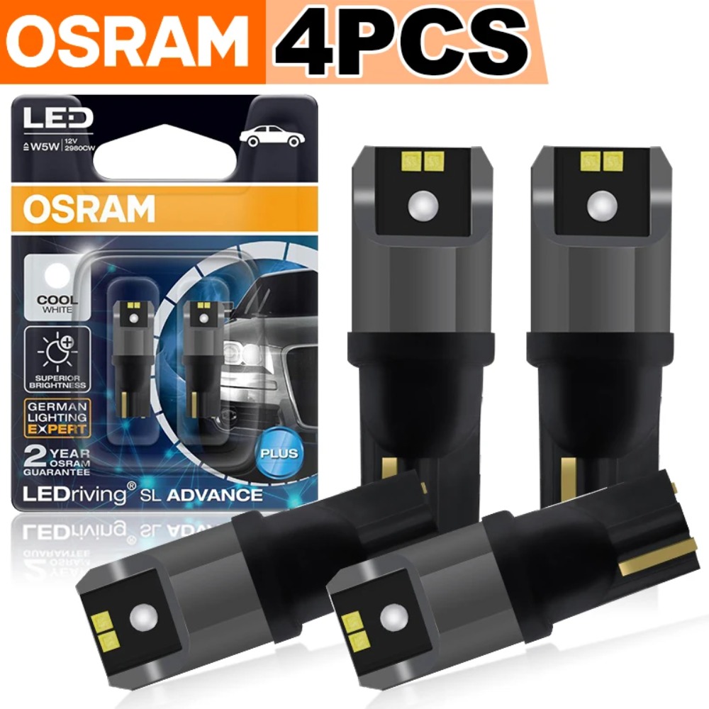 2/4 個 OSRAM T10 W5W LED 電球信号ランプ 6000 K ホワイトターンインテリア読書灯自動電球プラグ