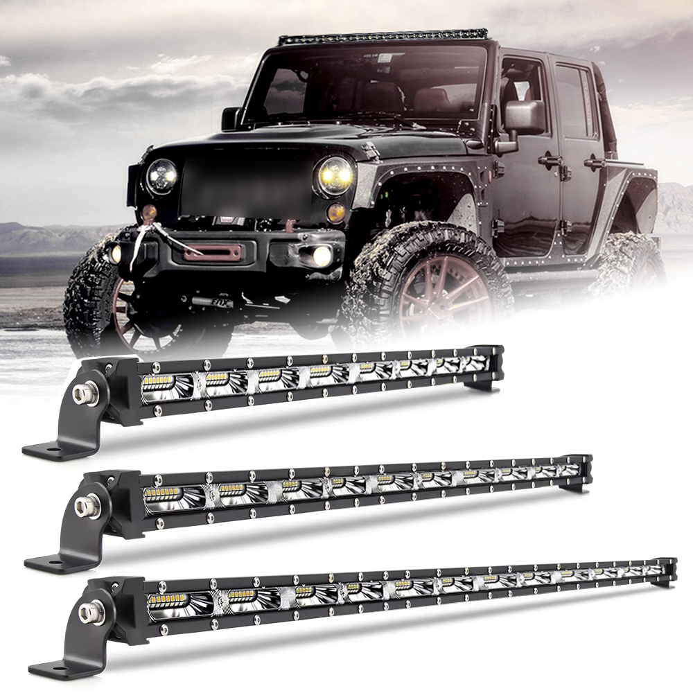 超薄型 20''25'' インチ単列 LED ライトバー車 IP67 防水、12V 24V LED フォグランプ LED ワークライト車 4x4 オフロードライトジープトラックトレーラー用
