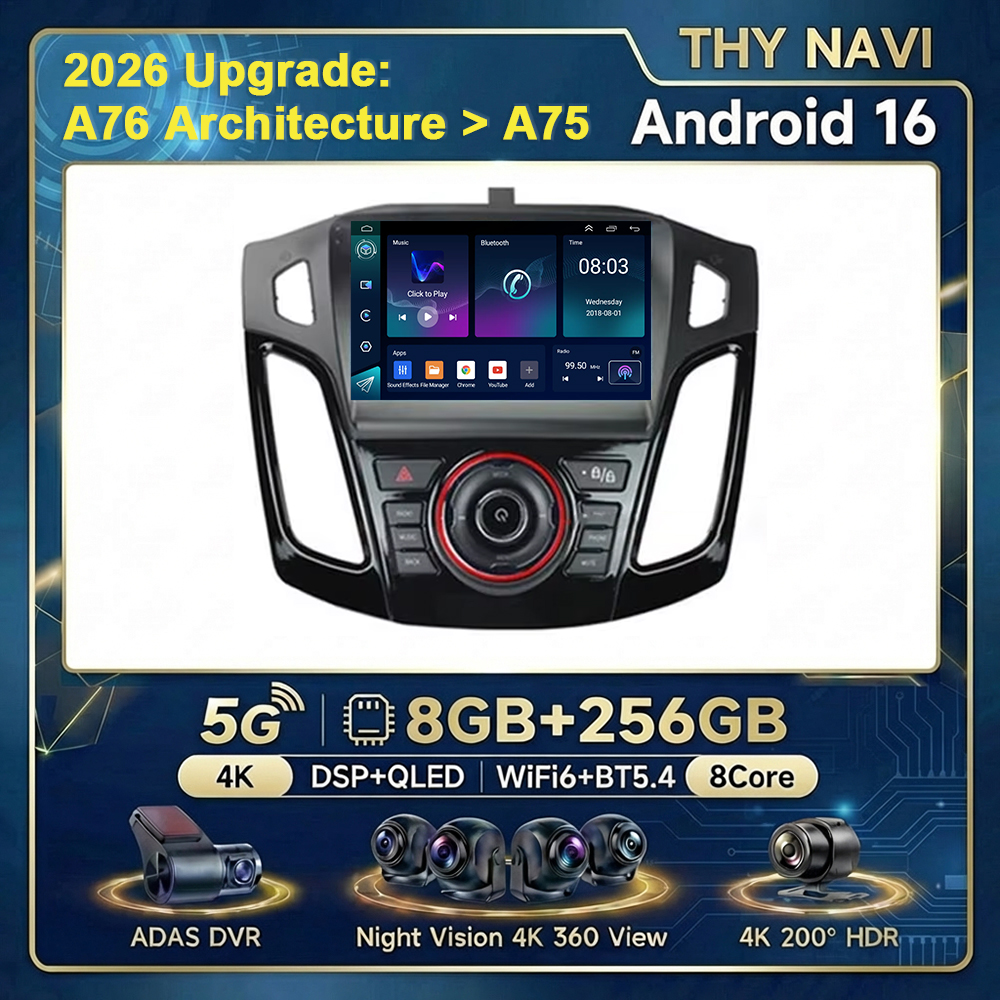 アンドロイド 16 マルチメディアヘッドユニットフォードフォーカス 3 Mk 3 2011 2012 2013 2014 2015-2019 カープレーヤー GPS ステレオナビゲーション自動ラジオ
