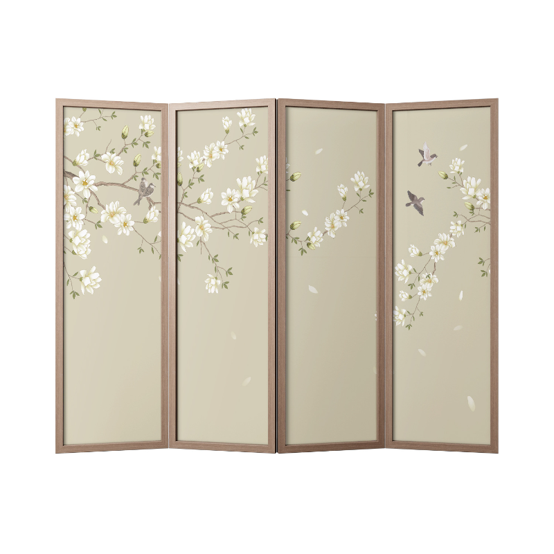 新しい中国風花鳥玄関ドア可動屏風家庭用玄関パーティションリビングルームモダンシンプルSM