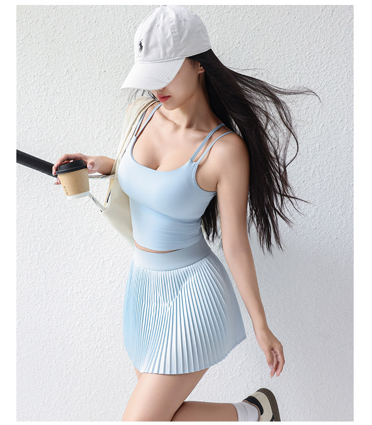 女性ハイウエストプリーツテニススカートカジュアルアスレチックゴルフスコート内蔵ショーツアンチグレアランニングトレーニングミニスカート