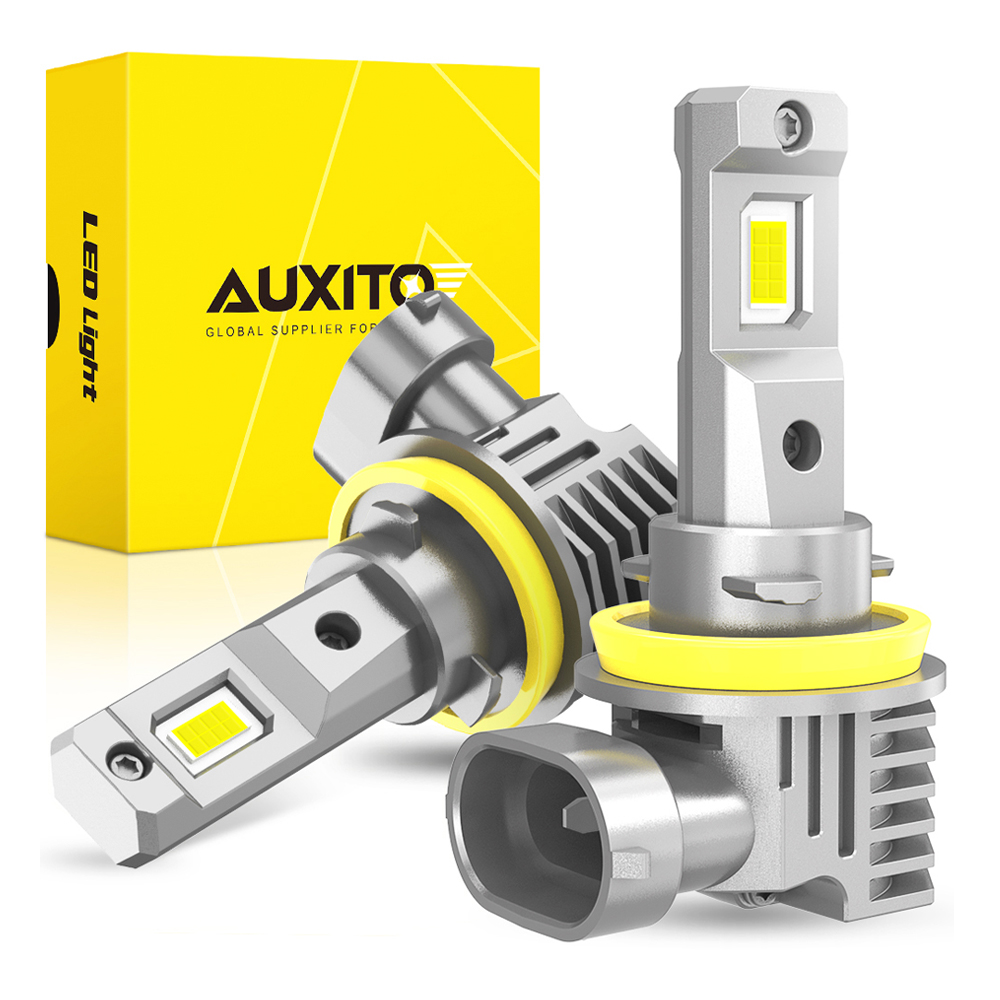 AUXITO 2 個ファンレス H11 H8 H9 9005 HB3 LED 360° 照明ヘッドライト電球オートフォグランプ 9006 HB4 LED 車のヘッドライト 12V ワイヤレス