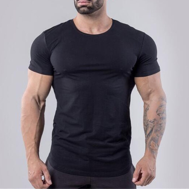 スポーティな半袖ポリエステル/コットン T シャツ、デジタル プリント糸染め環境に優しいメンズ T シャツ ブランク デザイン