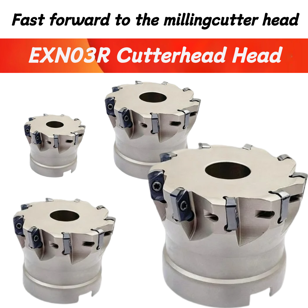 EXN03R 高速送り 40 ミリメートル 50 ミリメートル 63 ミリメートル 80mm100 ミリメートルフライスカッターヘッド LNMU0303ZER-MJ AH725 AH130 高速送りフライスカッターインサート EXN03