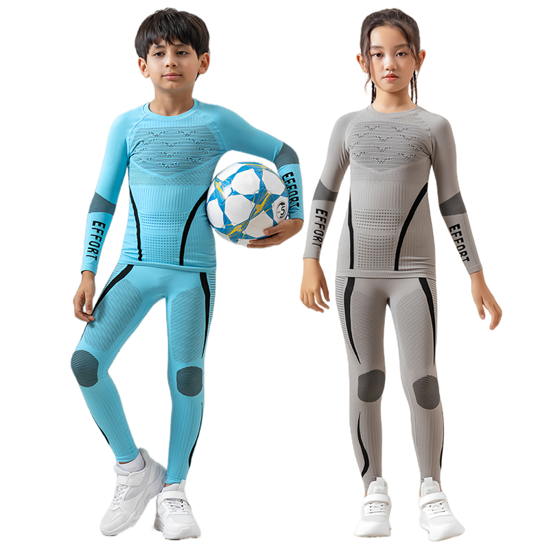 子供の機能的なスキー下着セット男の子女の子冬暖かいアウトドアスポーツランニングサイクリング圧縮トラックスーツ