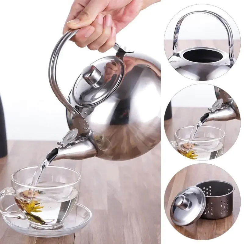 ステンレス鋼湯沸しティーポット注入器フィルターコーヒーケトル緑烏龍茶ジャッキホームオフィス茶コーヒーツール調理器具