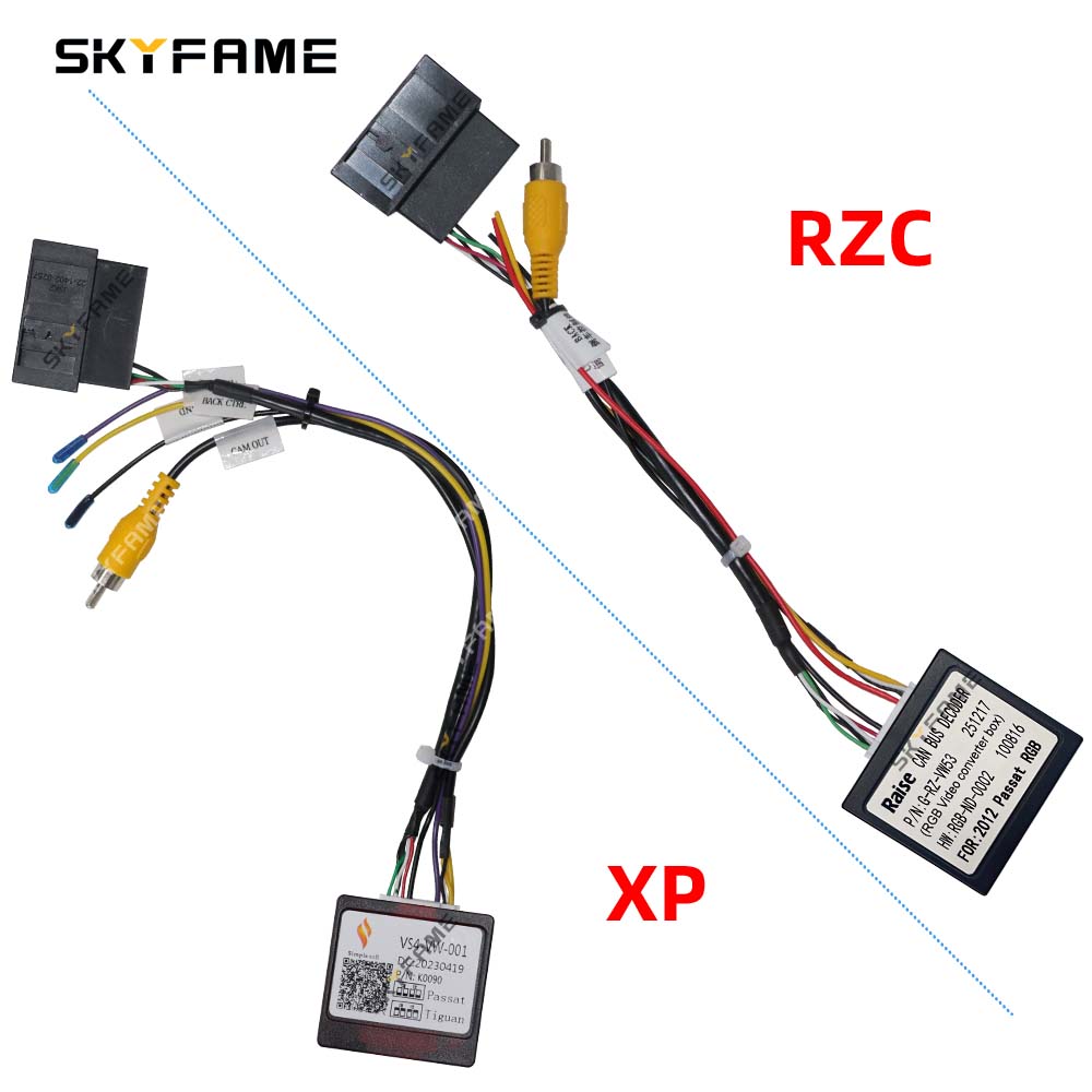 車のリバースカメラ RGB ビデオコンバータボックスデコーダフォルクスワーゲンゴルフマゴタンジェッタパサート CC ティグアンポロシロッコトゥーラン