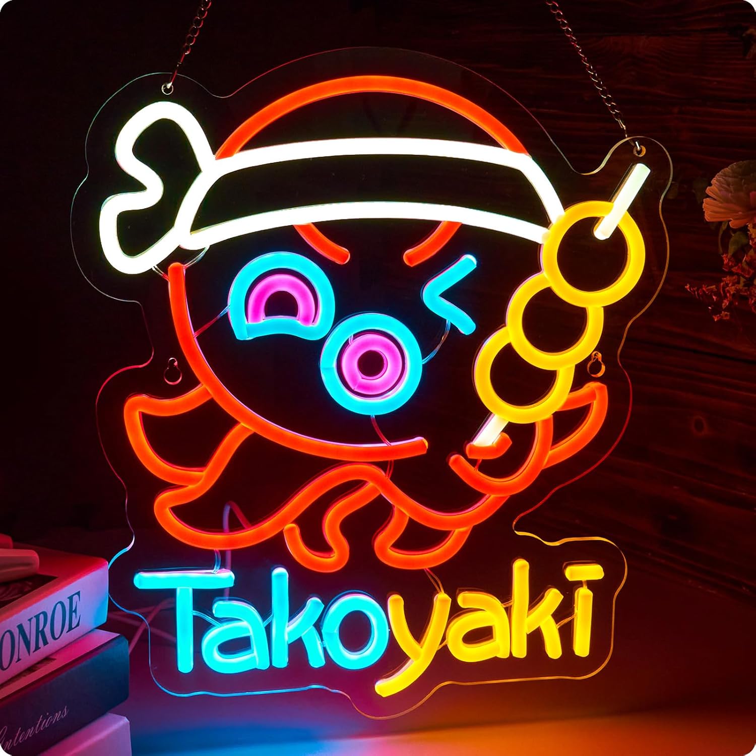 Takoyaki Neon Sign Dimmable Neon Lights for Japanese Street Food Shop Restaurant Decor Aesthetics Draw Celebratory Gifts