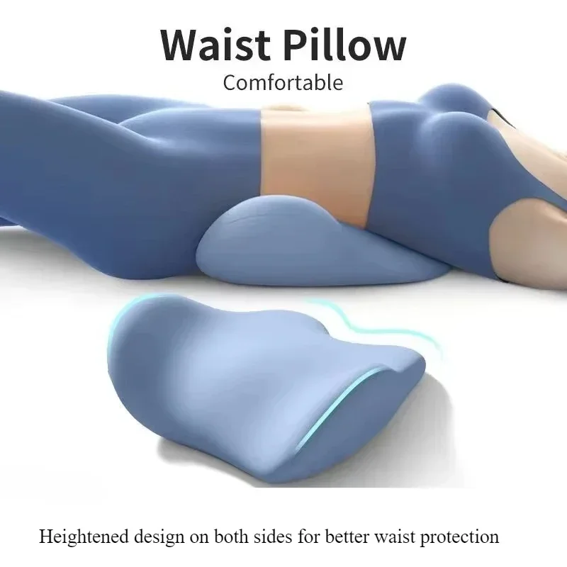 特別なランバーサポートクッション睡眠腰椎枕人間工学に基づいたソフトで快適なメモリーコットンベッドランバー突起バックサポート