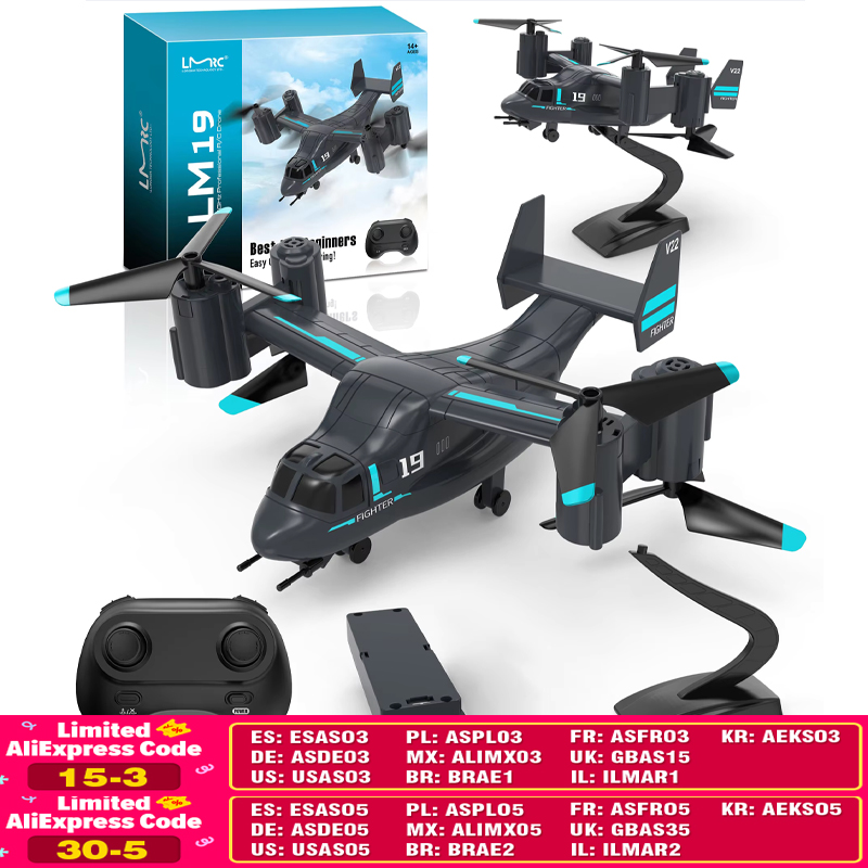 LM19 リモートコントロールヘリコプタードローン 480P カメラ戦闘機 Quadcopter オスプレイ航空機 RC ドローン子供のための子供の飛行機のおもちゃギフト
