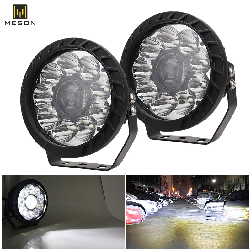 50 ワット車の LED ワークライトライト 5 インチ 7 インチラウンドワークバーハイパワースポットライト DRL ランニングランプオフロード ATV SUV DRL