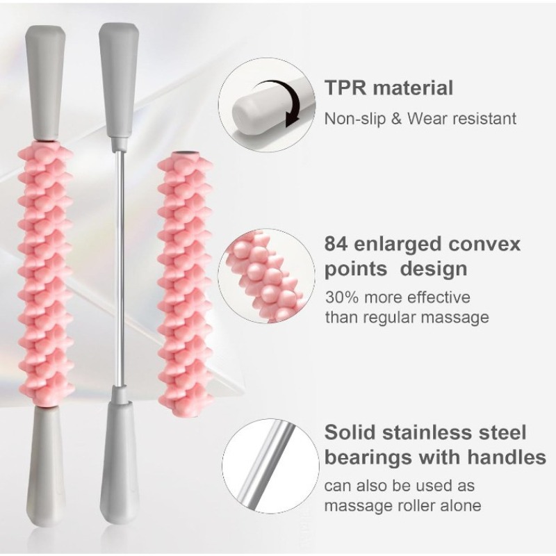 マッサージローラースティック筋肉ローラー脚腕背中用 TPR バイオニックポイント滑り止めハンドル深部組織マッサージャーヨガフィットネスツール