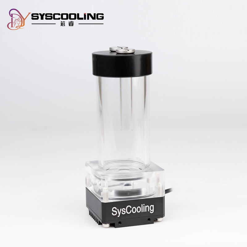 Syscooling P67D 水冷ポンプ、130mmリザーバー付き、PC水冷対応、G1/4ネジ入出力対応、静音ポンプ